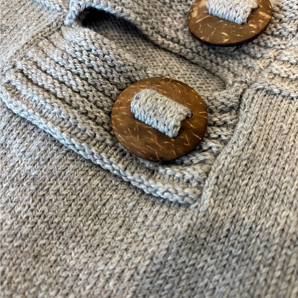 Soft Surroundings Button Neck Hooded Sweater Heather Grey Size M EUC - Picture 5 of 6